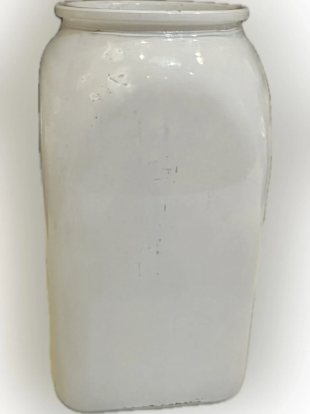 FARMHOUSE PAINTED GLASS VASE CONTAINER BLUEBONNET BOTTLE CERAMIC CROC VIB 7.5”
